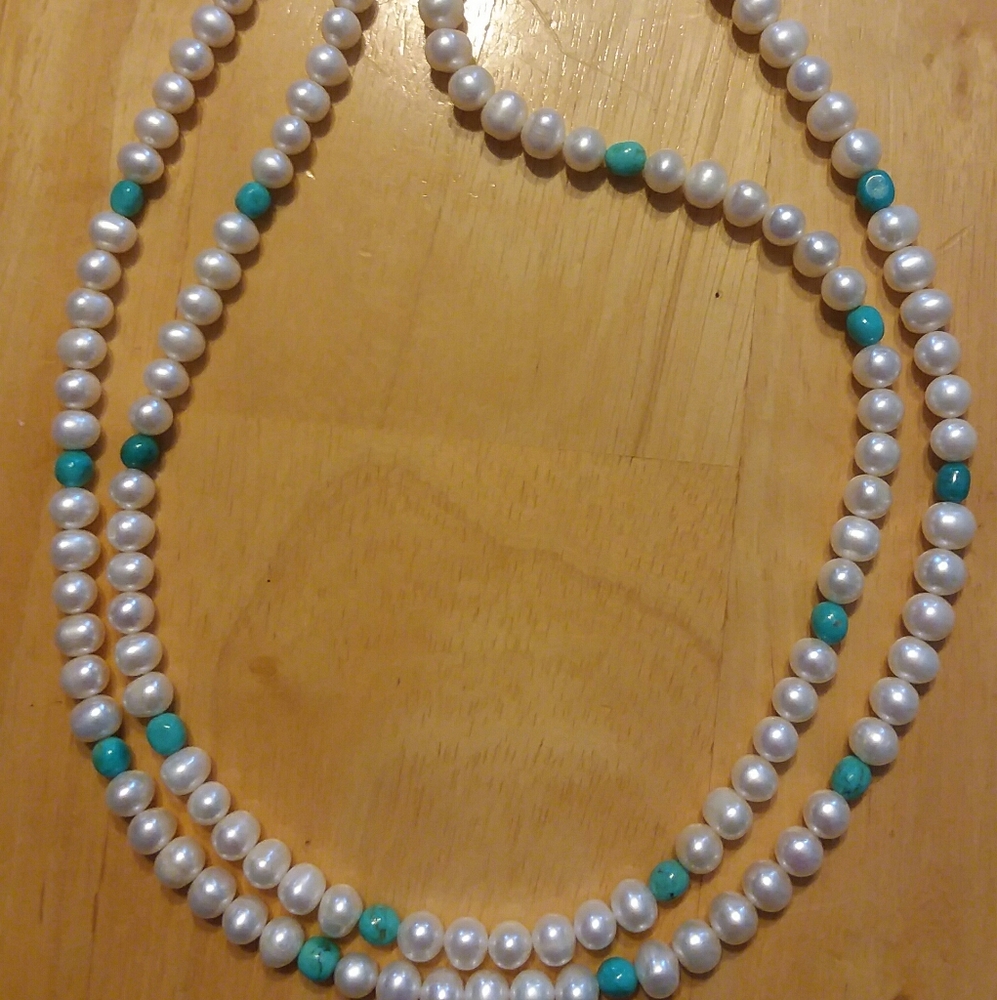 Jay King turquoise and pearl necklace